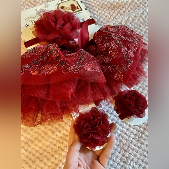SOLD ❌GORGEOUS Burgundy Tutu Photo Op Set - Picture 3 of 4